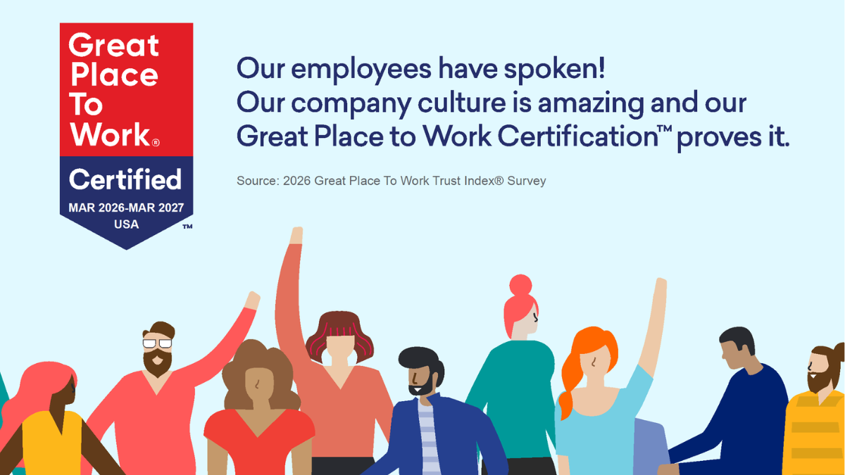 We've been granted Best Place to Work Certification!